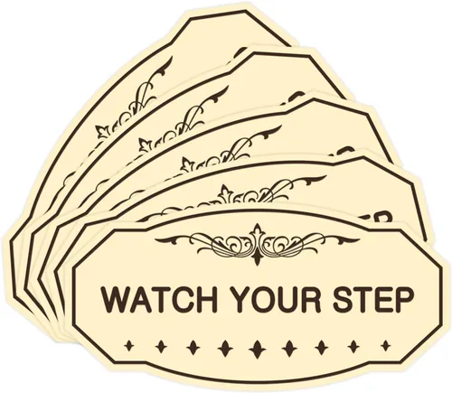 Miniatura 73 de Signs ByLITA Victorian Watch Your Step - Letrero de pared o puerta Material duradero y fácil instalación Señalización de seguridad (negro)