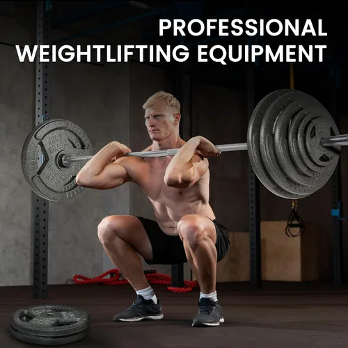 Miniatura 6 de Fitvids 2 Inch Olympic Barbell Bar, 5/6/7 Feet Bar with Collar for Home Gym Strength Training, weight lifting, Bench Press, 700 LB Capacity
