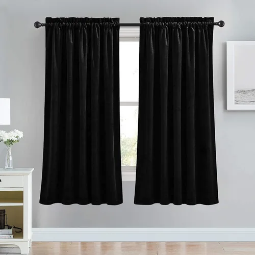 Miniatura 100 de RYB HOME Cortinas de terciopelo verde oliva de 72 pulgadas de largo, cortinas opacas con aislamiento térmico, tratamiento de ventana, decoración