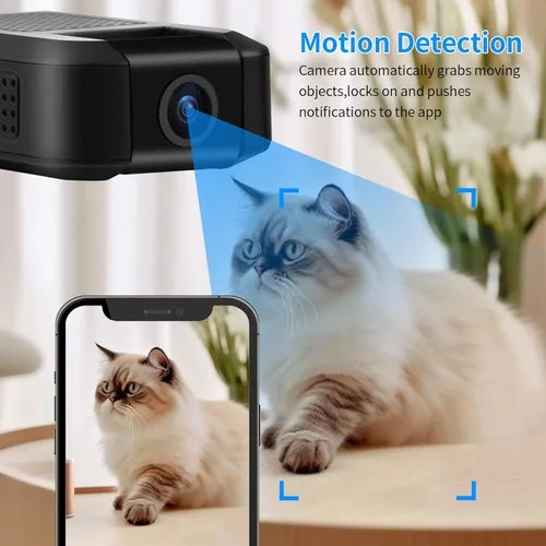 Miniatura 2 de DUVIX Mini cámara WiFi cámara oculta 1080P HD pequeña cámara de vigilancia inalámbrica con lente giratoria de 180° detección de movimiento visión