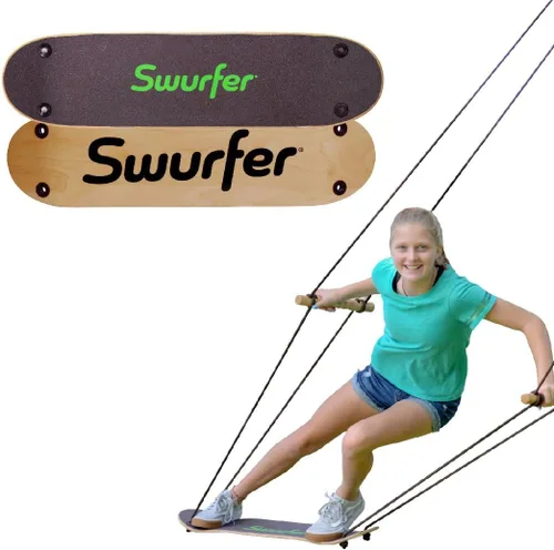 Miniatura 9 de Swurfer TreeSkate - Columpio para patineta, columpio de surf de pie para exteriores, soporta hasta 200 libras, a partir de 6 años, asas ajustables