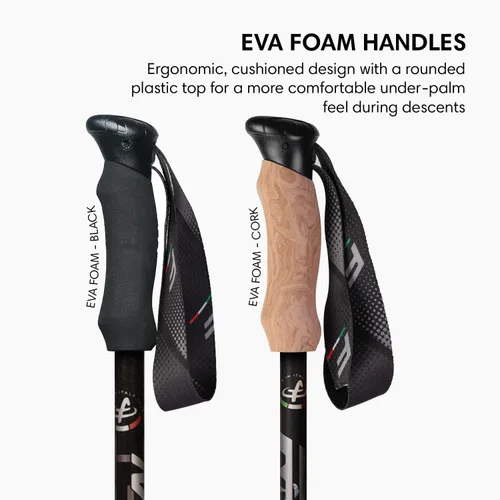 Miniatura 3 de Fizan 4 bastones de trekking compactos: ultraligeros de 6.0 onzas, para mochileros, bastones de senderismo, ajustables, plegables, ajuste