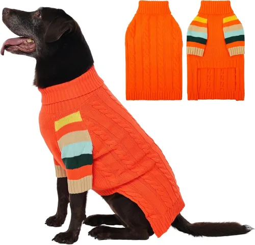 Miniatura 19 de Suéter para perro, cálido, cómodo y grueso para perros de tamaño grande, suéteres de Navidad para perros, suéteres de invierno, suéter de punto