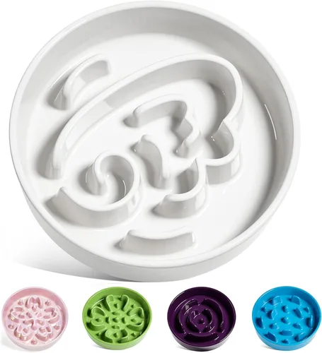 Miniatura 43 de LE TAUCI Cuencos para perros de cerámica de alimentación lenta, cuenco de alimentación lenta de 1.5 tazas para razas pequeñas y medianas, cuenco