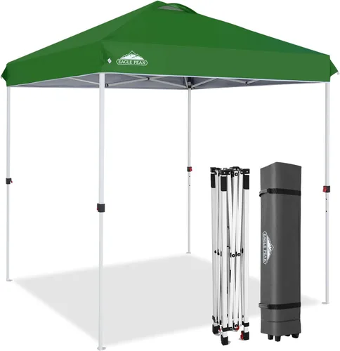 Miniatura 43 de EAGLE PEAK Tienda de campaña desplegable con bolsa de transporte con ruedas, 8 estacas, 4 cuerdas, 4 bolsas de peso, toldo de tienda de campaña