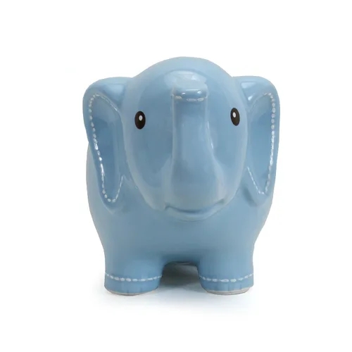 Miniatura 2 de Child to Cherish Alcancía de elefante cosido de cerámica, azul