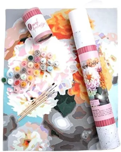 Miniatura 23 de Pink Picasso Kit de Pintura Floral Botánica por Números para Adultos y Adolescentes Juegos de Kits de Pintura Acrílica DIY en Lienzo 16x20