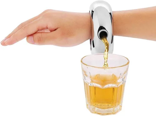 3.5oz suave acero inoxidable pulsera portátil frasco de cadera para almacenar whisky/alcohol silver Plateado