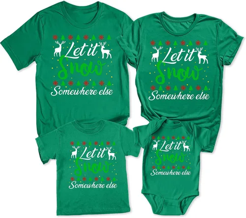 Miniatura 2 de Camiseta de Navidad con texto en inglés Merry Christmas Tree Santa Claus Believe a juego con estampado gráfico