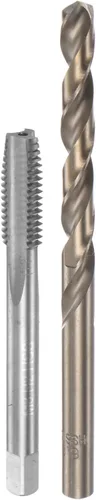 Miniatura 22 de uxcell Juego de grifos y brocas, M12 x 1.25 H2 rectos, fresadora de roscas para máquina de flauta recta, 0.413 in de acero cobalto M35 de alta