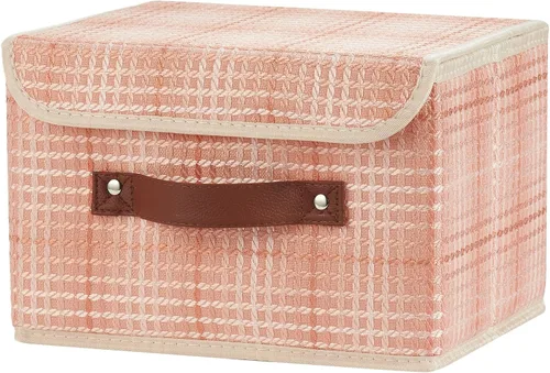 Miniatura 19 de Cajas de almacenamiento con tapa, contenedores de almacenamiento de tela de lino y algodón, contenedores organizadores, cestas decorativas plegables