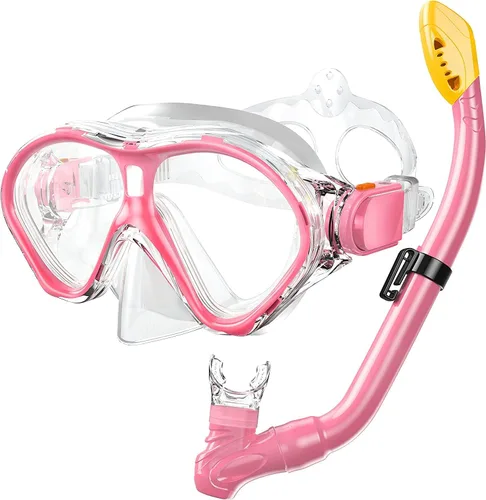 Miniatura 22 de Gintenco Juego de esnórquel para niños, máscara de buceo para niños como gafas de natación unisex, juego de máscara de buceo antivaho y esnórquel