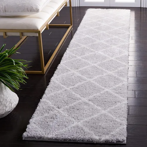 Miniatura 29 de SAFAVIEH Tahoe Shag Collection - Alfombra para pasillo, 2 x 9 pies, diseño de enrejado, no desprende pelusa y de fácil cuidado, 1.2 pulgadas