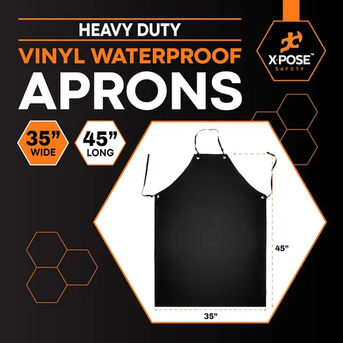 Miniatura 3 de Xpose Safety Heavy Duty Vinyl Waterproof Aprons, White - For Home, Industrial and Commercial Use - Chemical Resistant