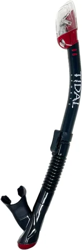 Pro Shot Tidal - Snorkel seco, ligero, fácil de respirar, para esnórquel, buceo y natación, boquilla cómoda con tecnología Dry Rojo