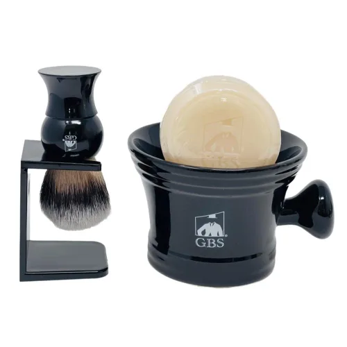 Miniatura 6 de G.B.S Juego de afeitado húmedo para hombre, caja de regalo, taza de afeitado de cerámica negra con mango de perilla, cepillo de afeitar, soporte y 6