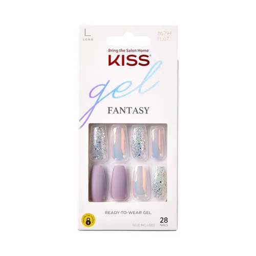 Miniatura 15 de KISS Gel Fantasy, uñas a presión, pegamento de uñas incluido, 'Aim High', negro, tamaño corto, forma cuadriculada, incluye 28 uñas, 0.07 onzas