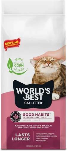 LA MEJOR ARENA PARA GATOS DEL MUNDO Arena Good Habits para atraer gatos | Atractor natural a base de plantas | Arena de maíz para múltiples gatos,