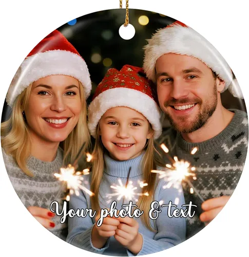 Adornos de Navidad Personalizados 2025, Adornos con Fotos para Árbol de Navidad, Regalos Personalizados para Recién Nacidos, Parejas, Mujeres,