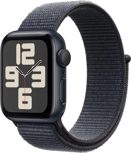 Apple Watch SE (2ª generación) [GPS 40mm] Smartwatch con caja de aluminio color medianoche y correa sport loop Ink Talla única. Rastreadores de