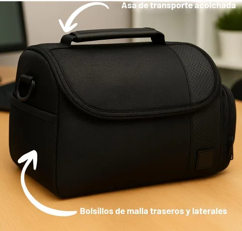 Miniatura 3 de Bolsa Deluxe Grande para Cámara Digital / Video con Acolchado / Estuche para Cámaras Nikon, Sony, Pentax, Olympus, Panasonic, Samsung y Canon DSLR &