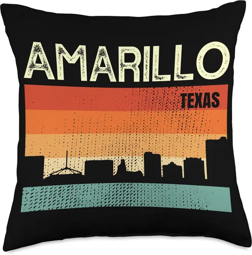 Miniatura 5 de Amarillo TX USA Flag Souvenir Amarillo Texas Town Skyline - Almohada (16 x 16 pulgadas), multicolor