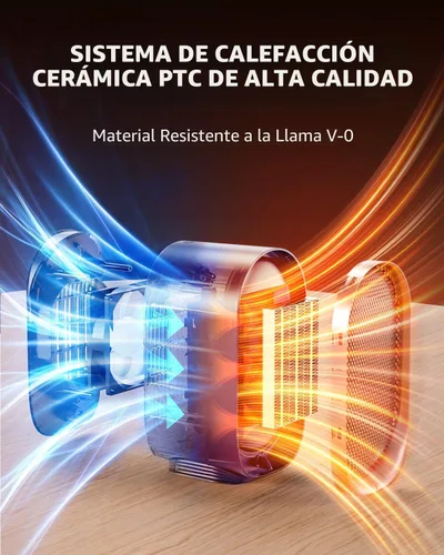 Miniatura 4 de Calentador de espacio, calentadores pequeños portátiles para uso en interiores, calentador eléctrico de escritorio con protección contra Azul