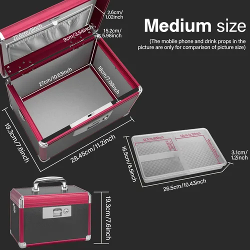 Miniatura 2 de Caja con cerradura para medicamentos para medicación segura – 11.2 x 7.6 x 7.6 pulgadas – Caja de almacenamiento con cerradura para medicamentos