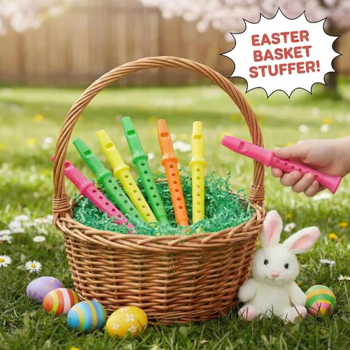 Miniatura 8 de Paquete de 12 grabadoras de plástico de 5.5 pulgadas para niños, flauta de colores mixtos, instrumento musical, juguete para recuerdos de fiesta