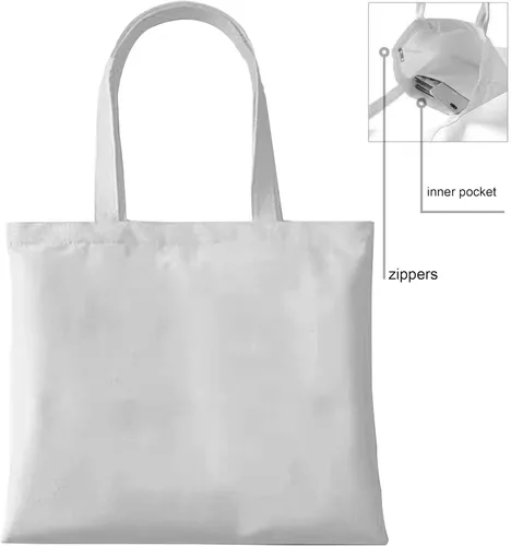 Miniatura 2 de DFDG Bolso personalizado con cremallera de lona para profesor, mamá y dama de honor, bolso de hombro con cremallera