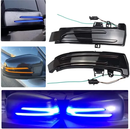 Miniatura 10 de Espejos Laterales Dinámicos LED con Señal de Giro Secuencial para Mercedes Benz Clase A/B/C/E/S/CLA/GLA/GLK/CLS W176 W246 W204 W212 X156 C250 C300