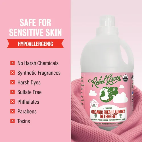 Miniatura 5 de Rebel Green Detergente orgánico para ropa – Jabón natural para ropa – Detergente líquido para ropa con taza dispensadora – Detergente suave