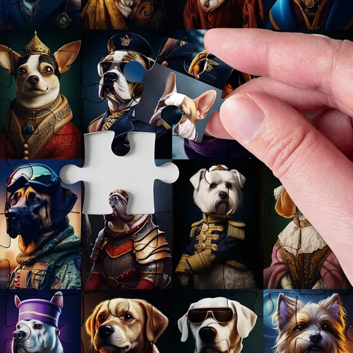 Miniatura 3 de Rompecabezas de perro de retrato de 1000 piezas para adultos, rompecabezas de animales para adultos, divertido rompecabezas de bulldog de cachorro