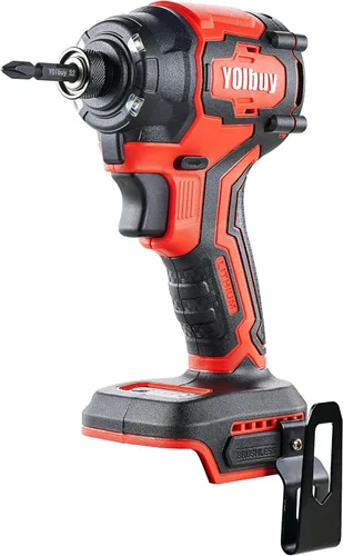 YOIbuy Destornillador de Impacto Inalámbrico de 1/4 de Pulgada, Taladro de Impacto Compacto y Ligero, Compatible con Baterías Dewalt de 20V, Rojo