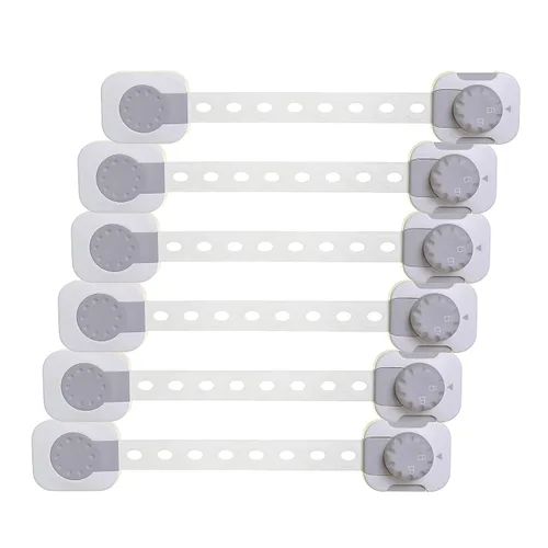 Dreambaby Twist 'N Lock - Paquete de 6 pestillos multiusos, cerraduras de seguridad para niños para armarios, cajones, electrodomésticos, cerradura