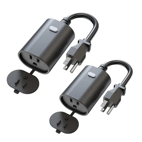 Miniatura 14 de Enchufe inteligente para exteriores con enchufe WiFi resistente, control remoto, impermeable, compatible con Alexa Google Assistant, no requiere