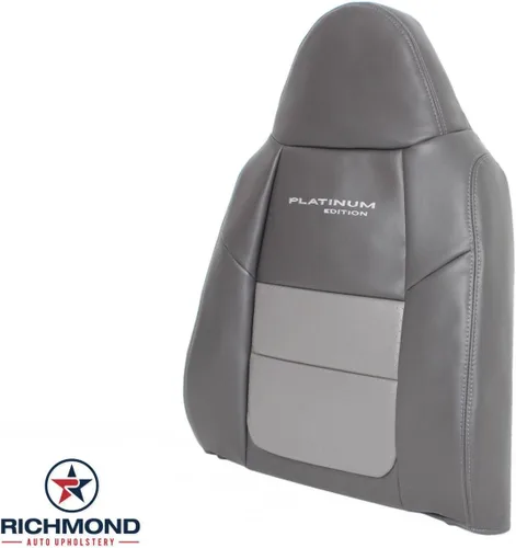 Miniatura 3 de Richmond Auto Upholstery - Driver Side Lean Back Leather Seat Cover, Gray (Compatible with 2001 Ford F250 Platinum Edition)