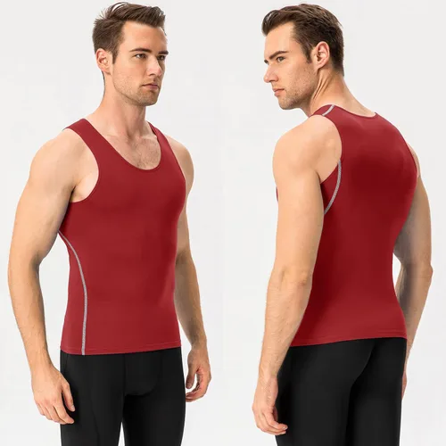 Miniatura 3 de Paquete de 13 camisetas de compresión atléticas para hombre, camiseta sin mangas de ajuste seco, camiseta deportiva para correr, gimnasio, camisetas
