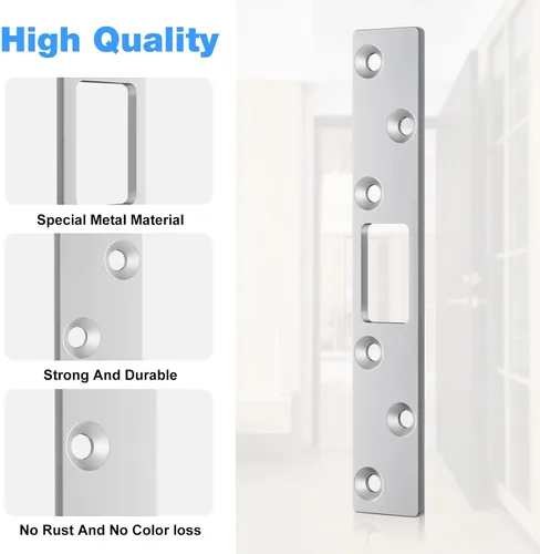 Miniatura 5 de Deadbolt Armor - Placa de golpeo extendida de 6 pulgadas para puerta residencial resistente, paquete de 3 (plateado)