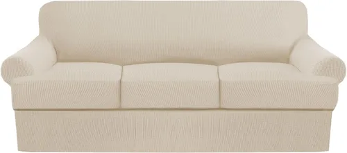 Miniatura 48 de Juego de fundas para sillas con cojines en T de 2 piezas, funda de sofá elástica para sillones y sillas con cojines en T