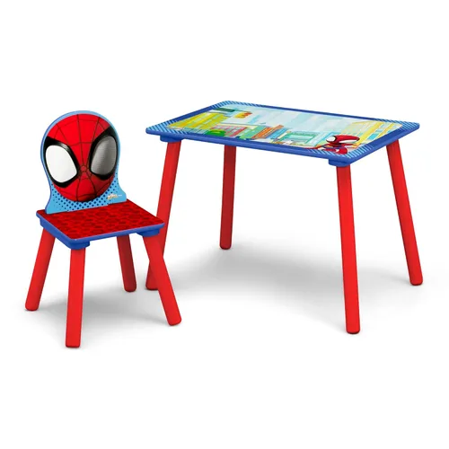 Miniatura 4 de Delta Children Marvel Spidey y sus sorprendentes amigos Juego de 3 piezas para cuarto de juegos infantil – Incluye mesa, silla y caja de juguetes