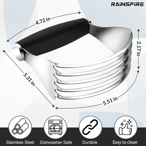 Miniatura 5 de Rainspire XL - Cortador de repostería para hornear, licuadora de repostería resistente, de acero inoxidable, cuchillas gruesas y afiladas, cortador