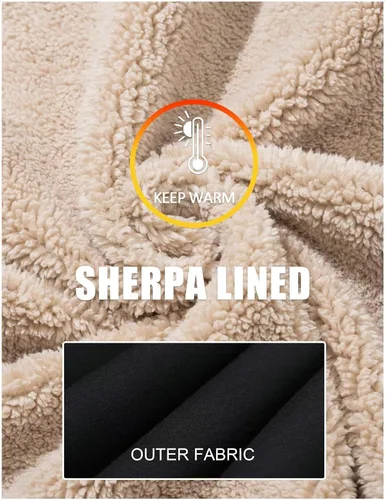 Miniatura 4 de MAGCOMSEN Sudadera con capucha pesada con forro polar Sherpa para hombre