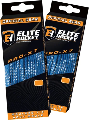 Miniatura 3 de Elite Hockey Pro X7 - Juego de 2 pares de cordones anchos de algodón para patinaje de hockey