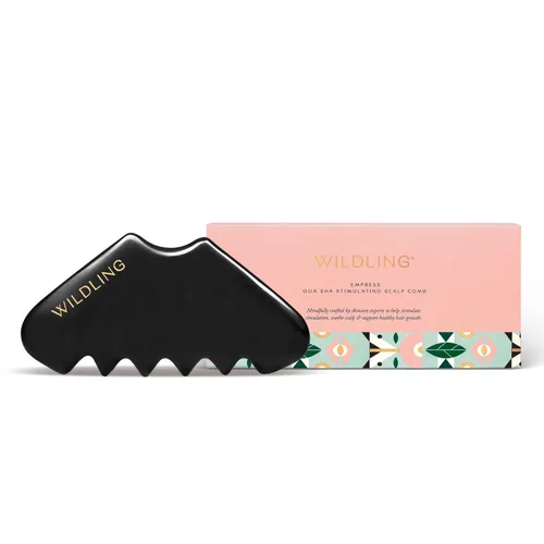 WILDLING Empress Gua Sha - Peine masajeador estimulante del cuero cabelludo I para el crecimiento del cabello + limpieza profunda del cuero