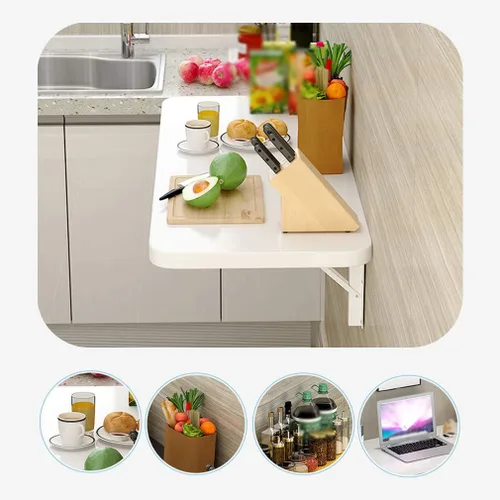 Miniatura 6 de Mesa plegable para colgar en la pared, mesa de comedor de cocina, escritorio flotante multifunción, escritorio para niños, 33 tamaños