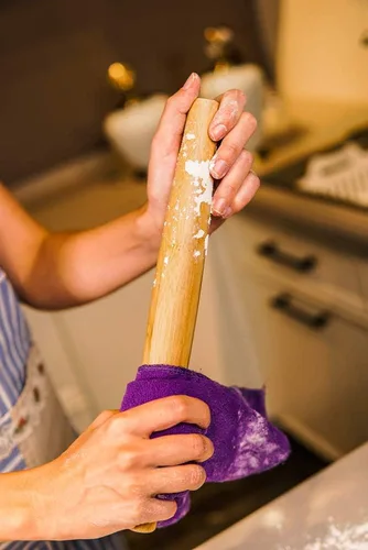 Miniatura 5 de Rodillo francés clásico de madera de bambú para hornear pizza pastel galleta, 13 pulgadas