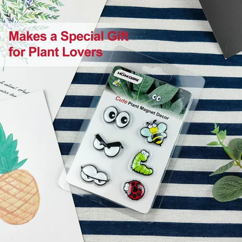 Miniatura 6 de HOMDSG Imanes de plantas lindos con ojos para plantas en macetas, pines de imán seguros para plantas, únicos para amantes de las plantas, accesorios