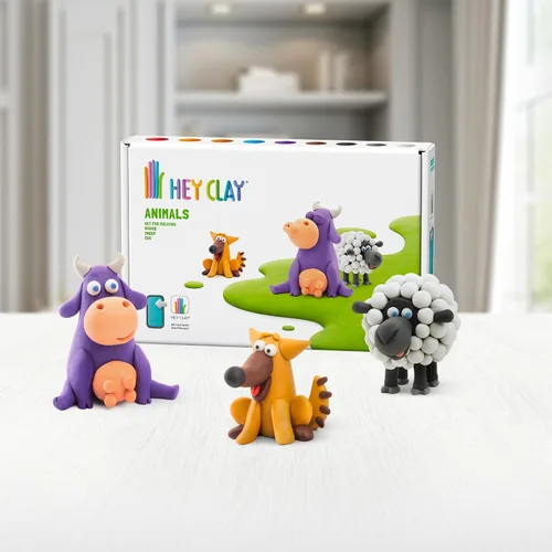 Miniatura 7 de HEY CLAY Colorido modelado de arcilla seca al aire para niños 6 latas con divertidas instrucciones interactivas aplicación - Actividades para niños