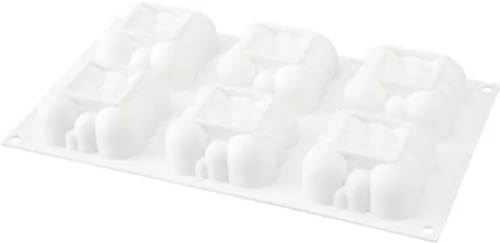 Miniatura 2 de Restaurantware Pastry Tek - Moldes de 6 cavidades, 10 moldes de burbujas listos para horno, flexibles, congelables, silicona blanca, fácil